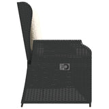 vidaXL Garden Bench Black poly rattan