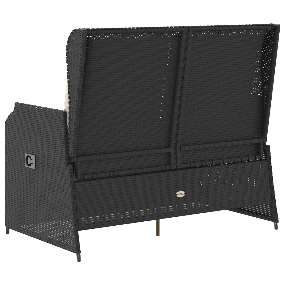 vidaXL Garden Bench Black poly rattan