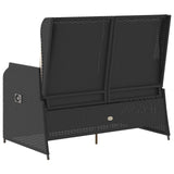 vidaXL Garden Bench Black poly rattan
