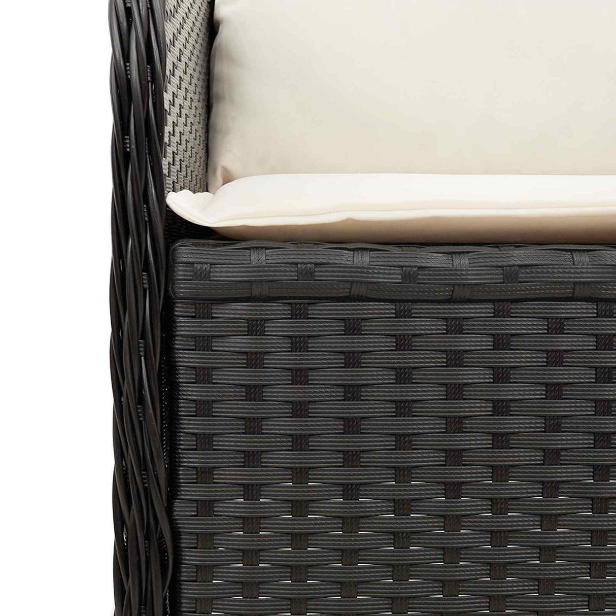 vidaXL Garden Bench Black poly rattan