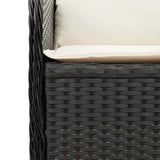 vidaXL Garden Bench Black poly rattan
