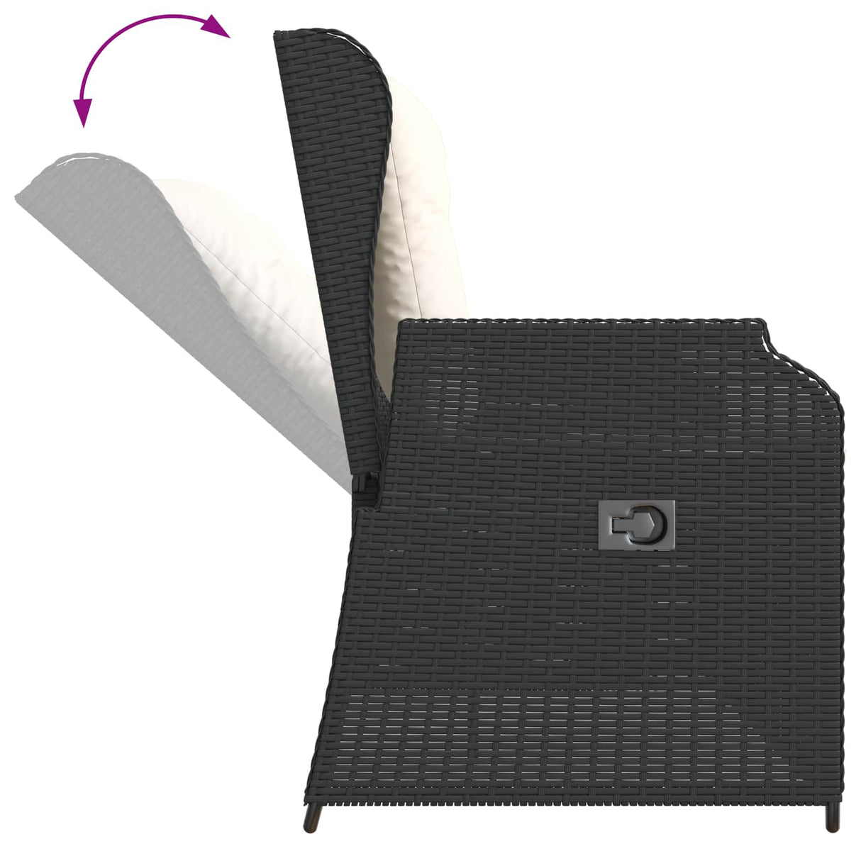 vidaXL Garden Bench Black poly rattan