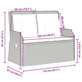 vidaXL Garden Bench Black poly rattan