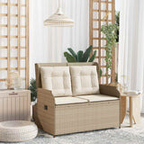 vidaXL Garden Bench Black poly rattan