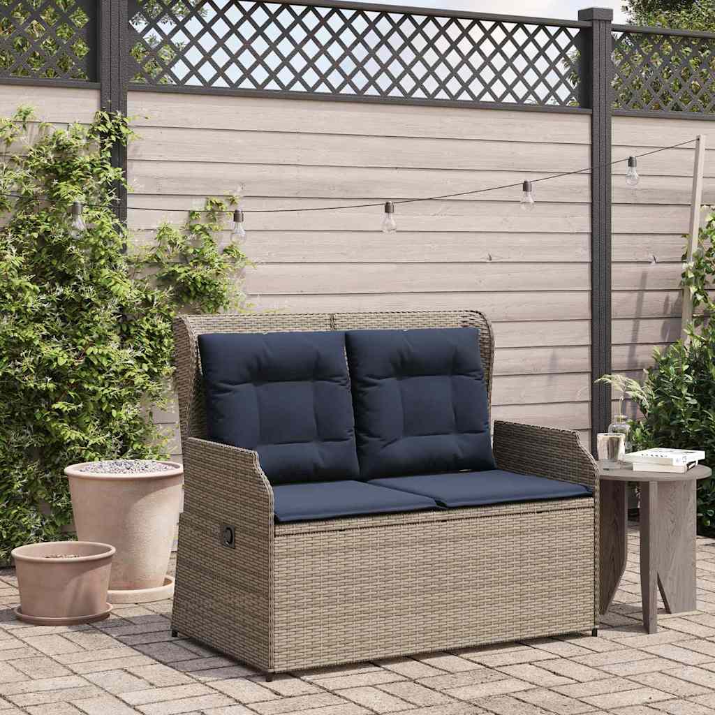 vidaXL Garden Bench Black poly rattan