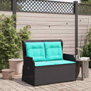 vidaXL Garden Bench Black poly rattan