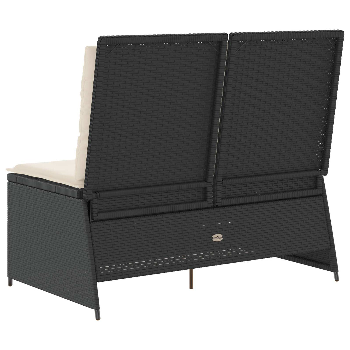 vidaXL Tuinbank Zwart poly rattan