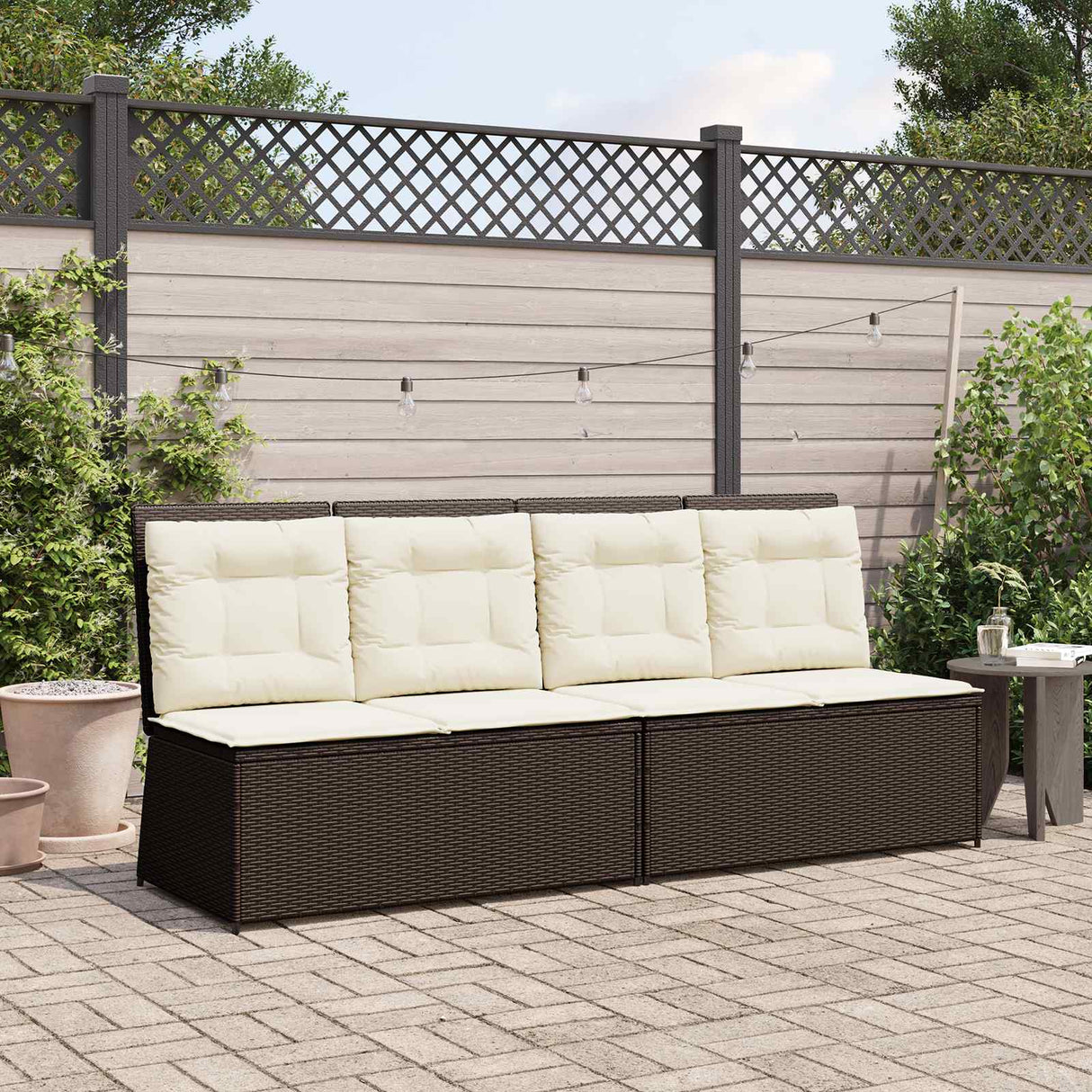 vidaXL Tuinbank Zwart poly rattan