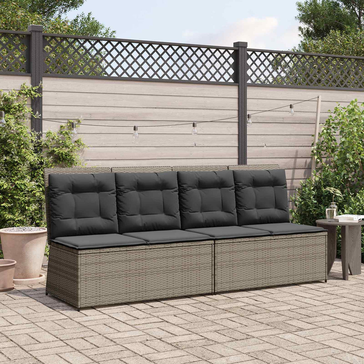 vidaXL Tuinbank Zwart poly rattan