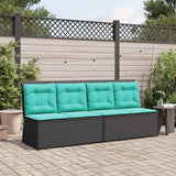 vidaXL Tuinbank Zwart poly rattan