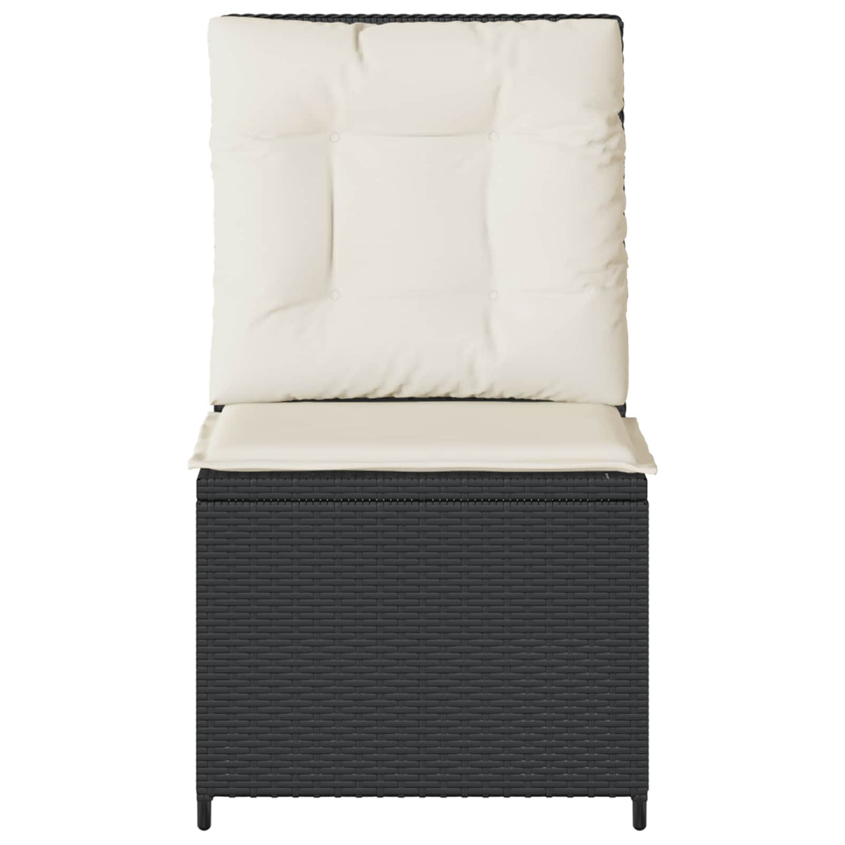vidaXL Garden Sofa with cushions Black and Cream White poly rattan