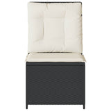 vidaXL Garden Sofa with cushions Black and Cream White poly rattan