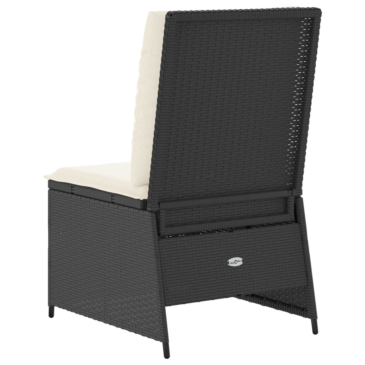 vidaXL Garden Sofa with cushions Black and Cream White poly rattan