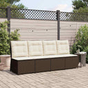 vidaXL Garden Sofa with cushions Black and Cream White poly rattan