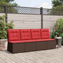 vidaXL Garden Sofa with cushions Black and Cream White poly rattan
