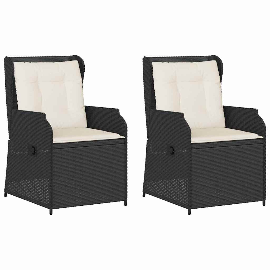vidaXL Garden Bench 2 pcs Brown poly rattan