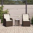 vidaXL Garden Bench 2 pcs Brown poly rattan