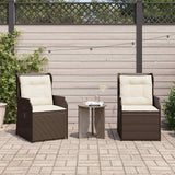 vidaXL Garden Bench 2 pcs Brown poly rattan