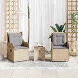 vidaXL Garden Bench 2 pcs Brown poly rattan