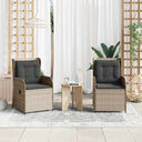 vidaXL Garden Bench 2 pcs Brown poly rattan