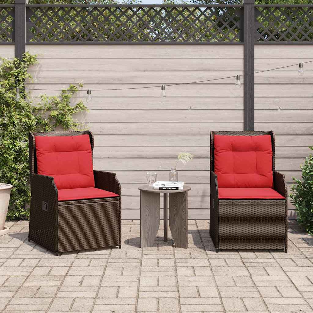 vidaXL Garden Bench 2 pcs Brown poly rattan