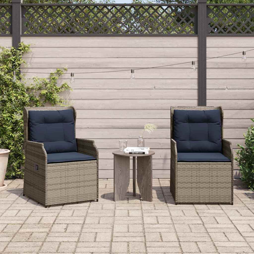 vidaXL Garden Bench 2 pcs Brown poly rattan