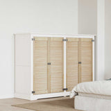 vidaXL Kastdeur met lamellen 39,5x39,4 cm massief grenenhout