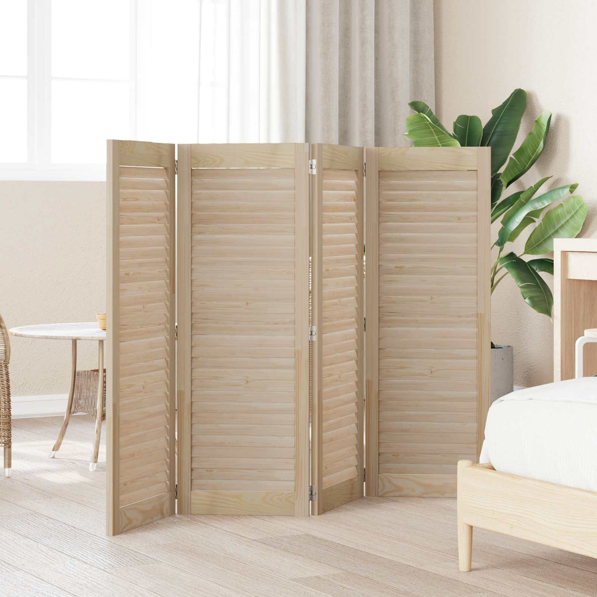 vidaXL Kastdeur met lamellen 39,5x39,4 cm massief grenenhout