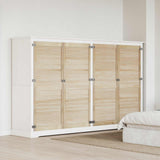 vidaXL Kastdeur met lamellen 39,5x39,4 cm massief grenenhout