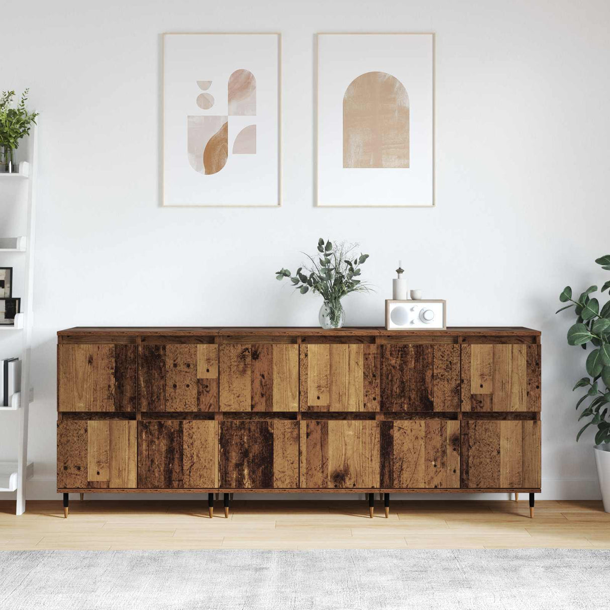 vidaXL Dressoirs 2 st bewerkt hout wit