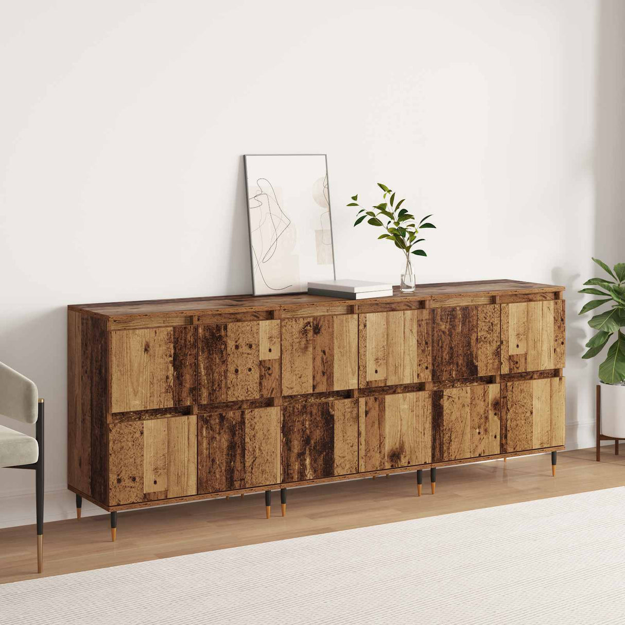 vidaXL Dressoirs 2 st bewerkt hout wit