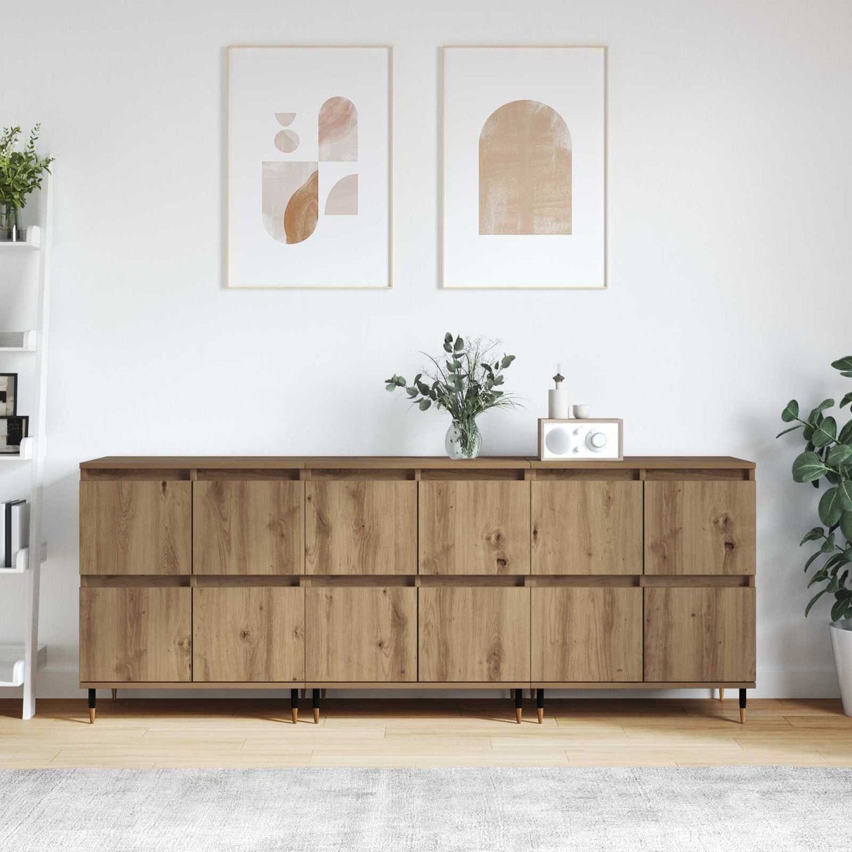 vidaXL Dressoirs 2 st bewerkt hout wit