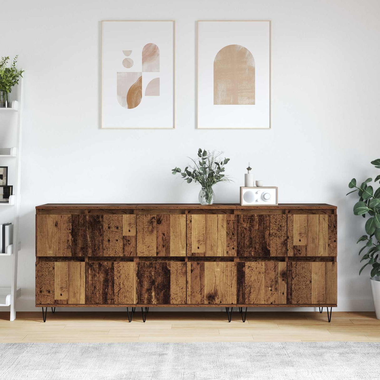 vidaXL Dressoirs 2 st bewerkt hout wit
