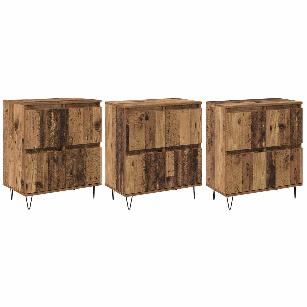 vidaXL Dressoirs 2 st bewerkt hout wit