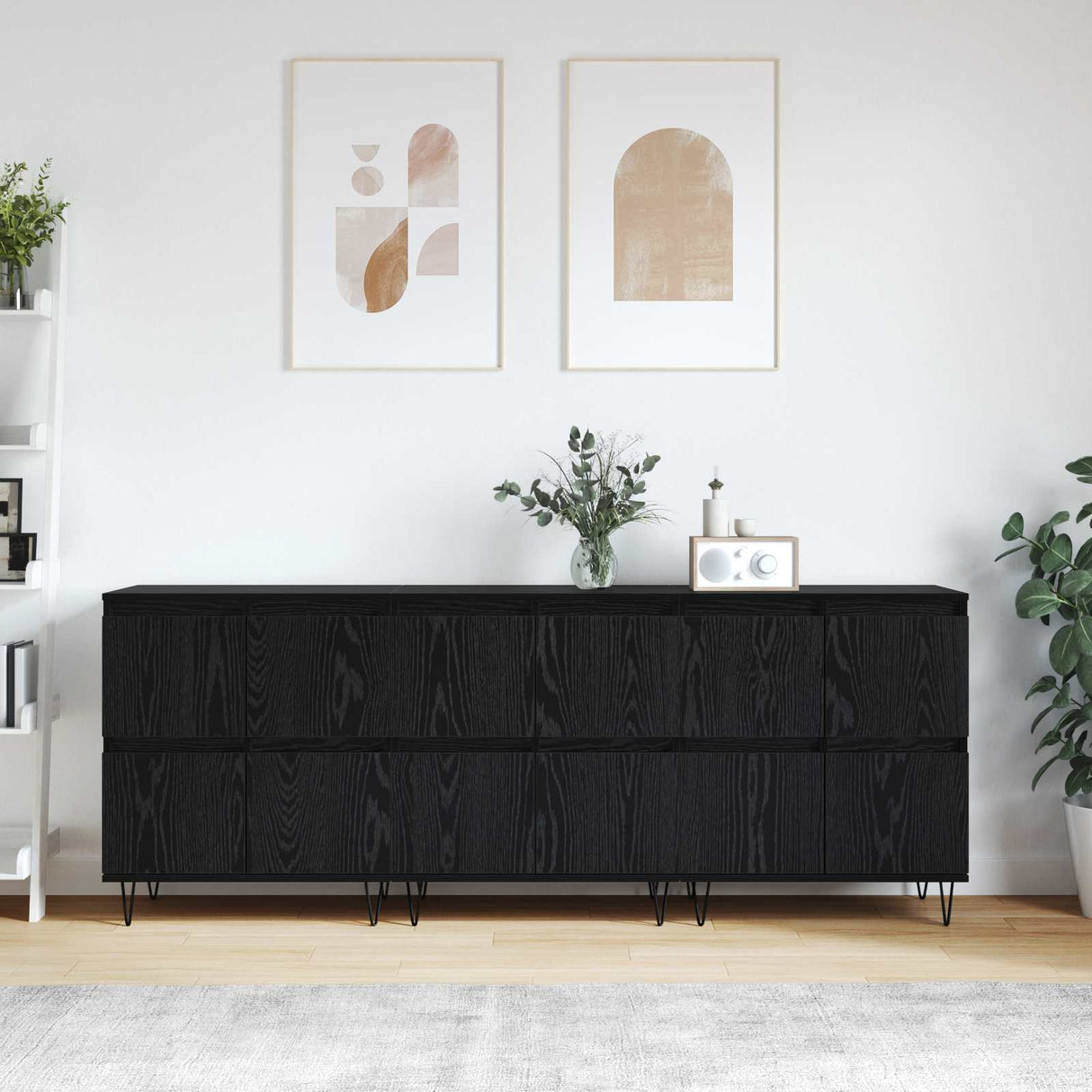 vidaXL Dressoirs 2 st bewerkt hout wit