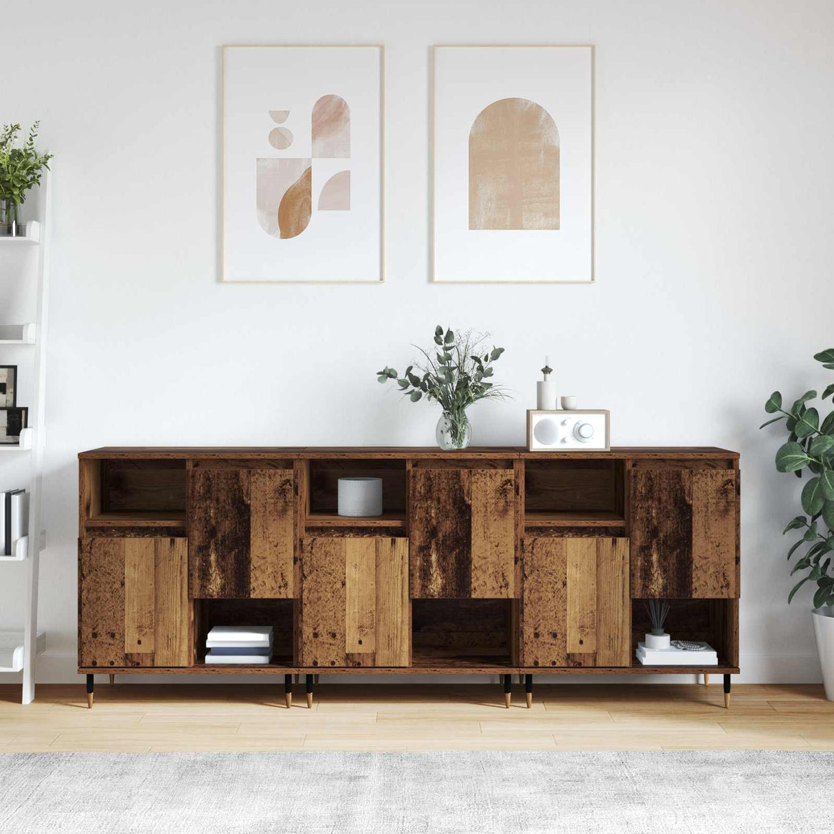 vidaXL Sideboards 2 pcs engineered wood white