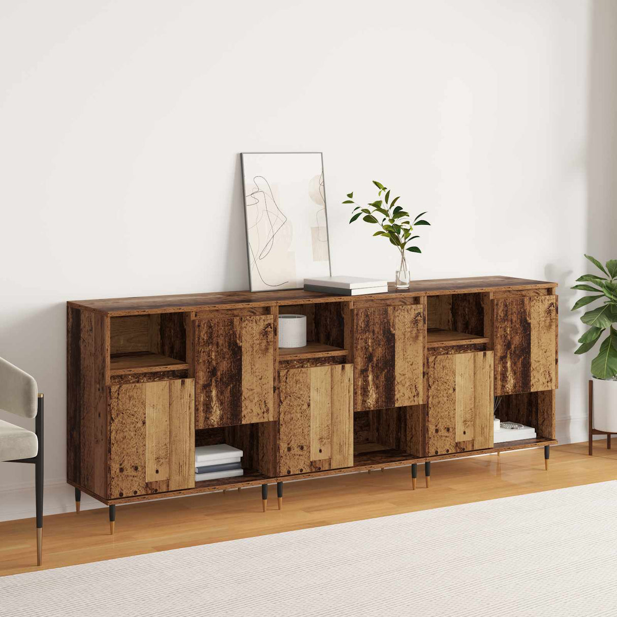 vidaXL Sideboards 2 pcs engineered wood white