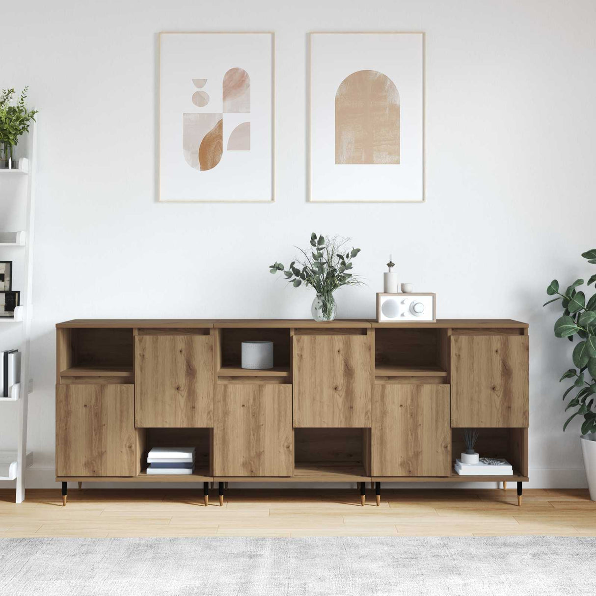 vidaXL Sideboards 2 pcs engineered wood white