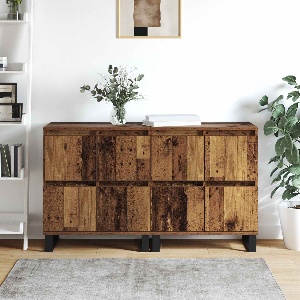 vidaXL Dressoirs 2 st bewerkt hout wit