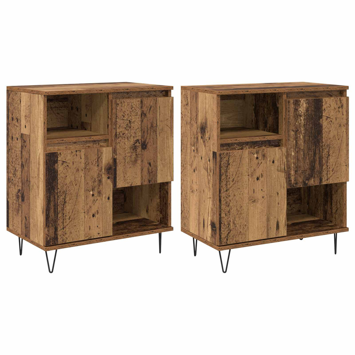 vidaXL Dressoirs 2 st bewerkt hout wit