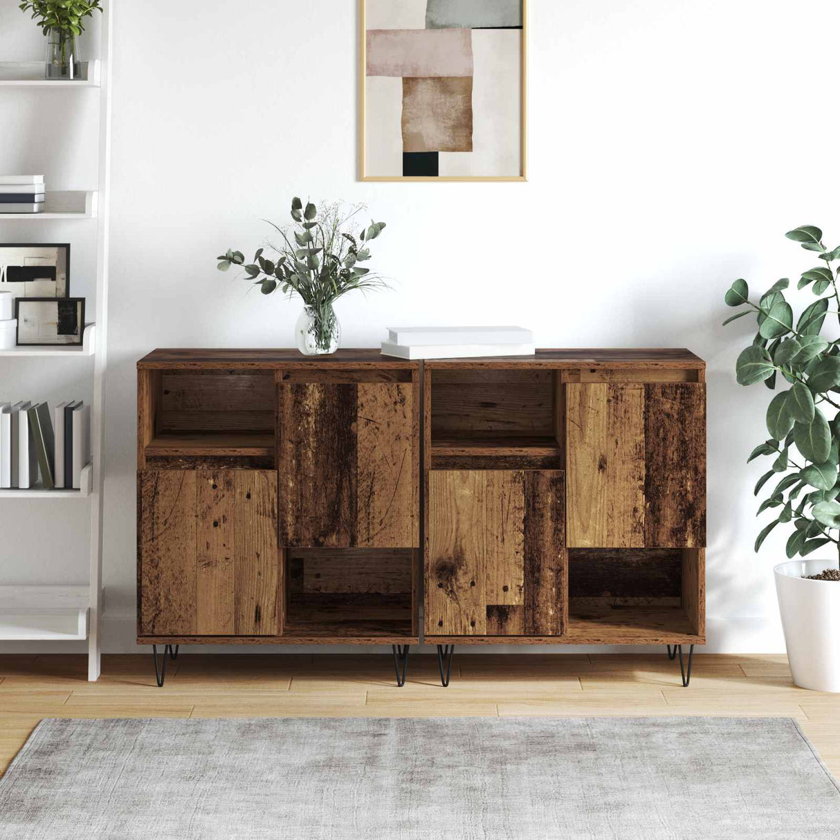 vidaXL Dressoirs 2 st bewerkt hout wit