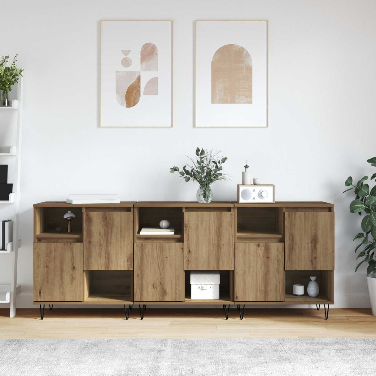 vidaXL Dressoirs 2 st bewerkt hout wit
