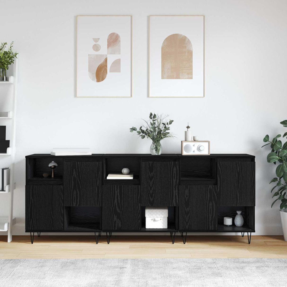 vidaXL Dressoirs 2 st bewerkt hout wit