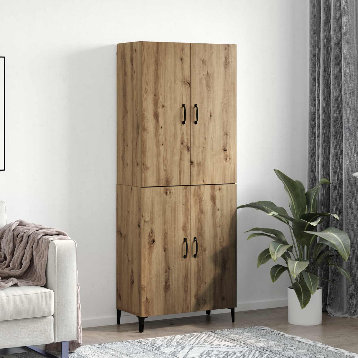 vidaXL Highboard 2 pcs Oud hout Bewerkt hout