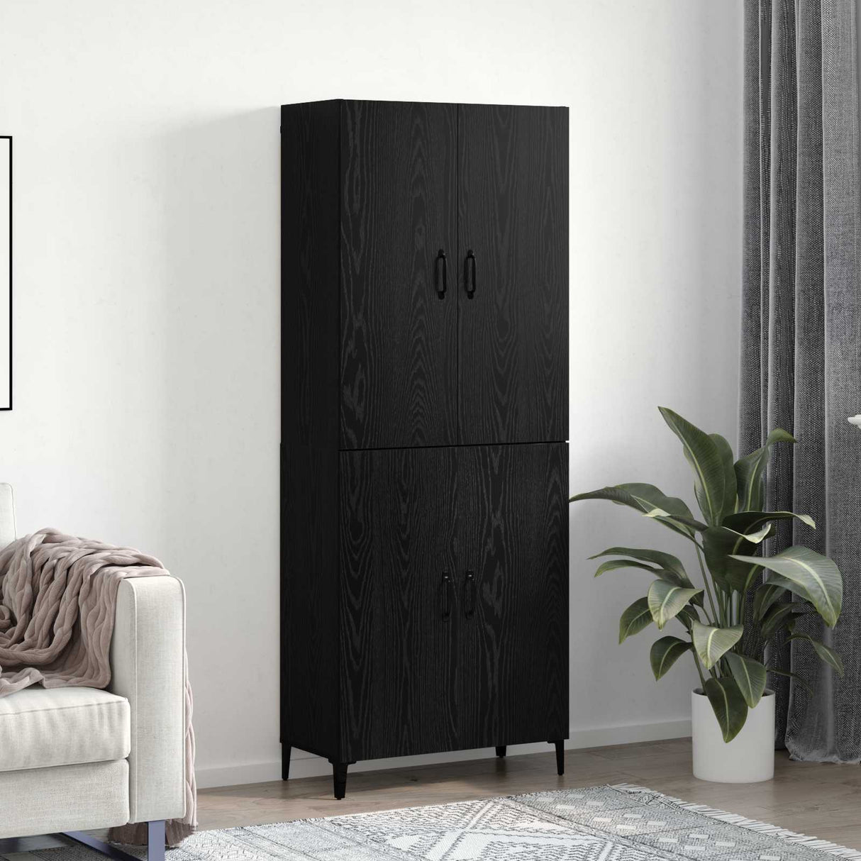 vidaXL Highboard 2 pcs Oud hout Bewerkt hout