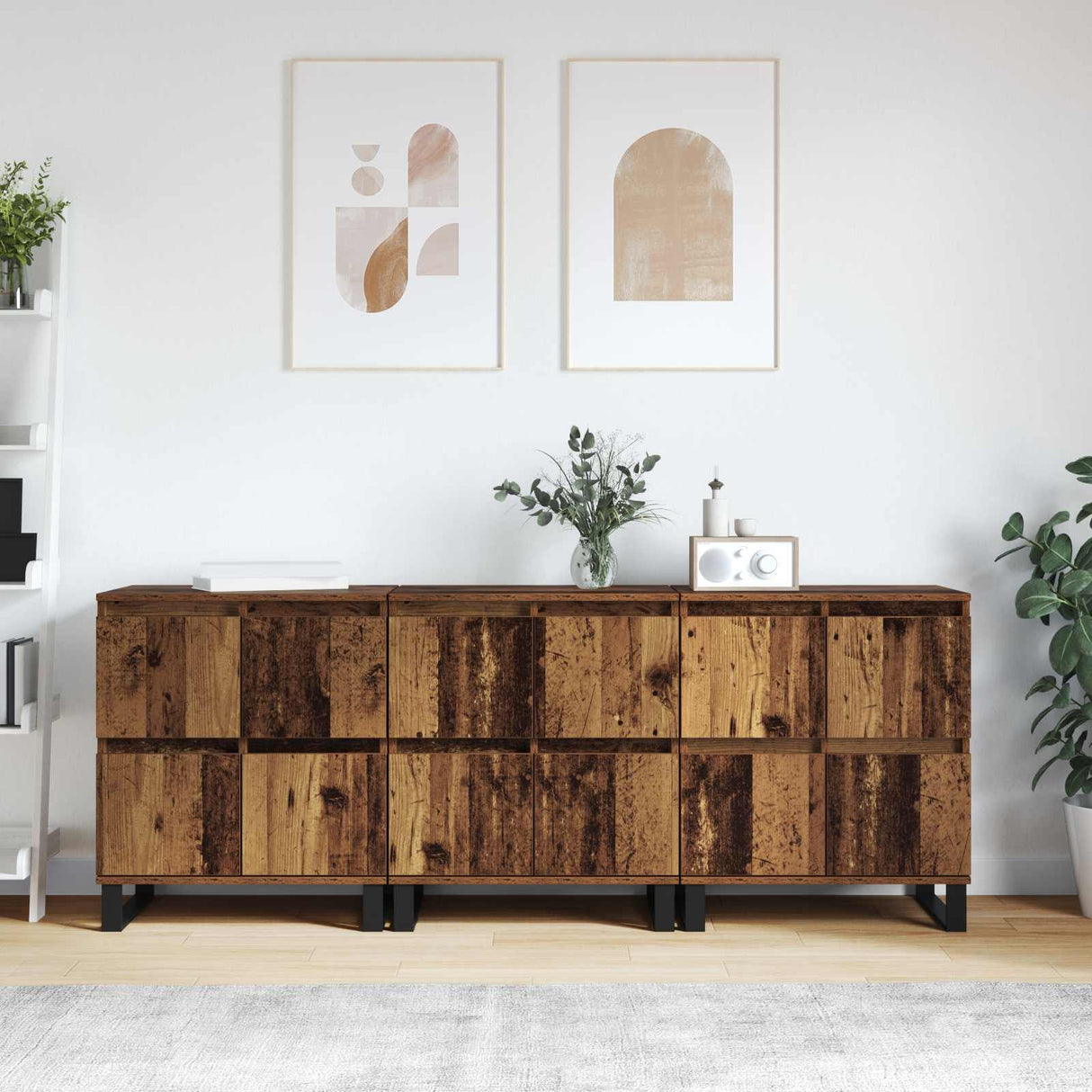 vidaXL Dressoirs 2 st bewerkt hout wit