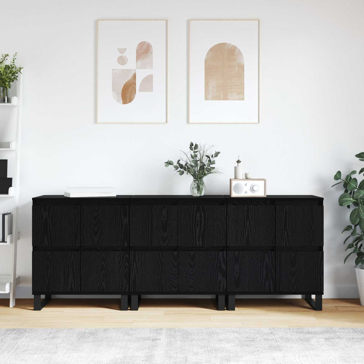 vidaXL Dressoirs 2 st bewerkt hout wit