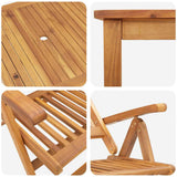vidaXL 5-Piece Dining Set 140x80x74 cm Solid Acacia Wood