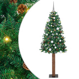 vidaXL Slanke Kerstboom Groen 150 cm PVC en massief dennenhout