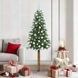 vidaXL Slanke Kerstboom Groen 150 cm PVC en massief dennenhout
